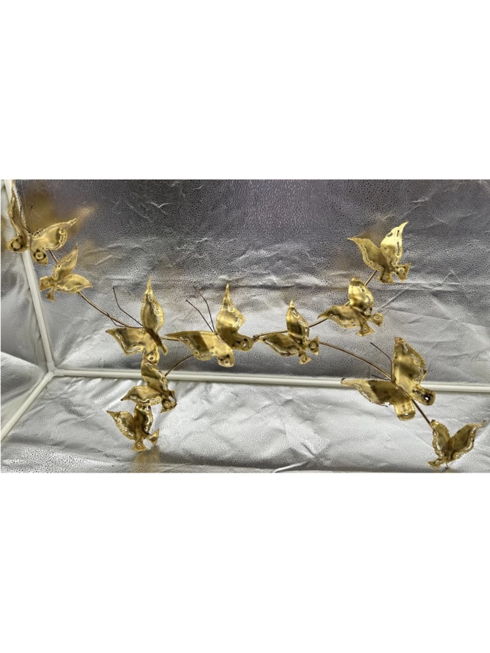 Brass-Tone Butterfly Wall Art Garland - Metal Accent Decor